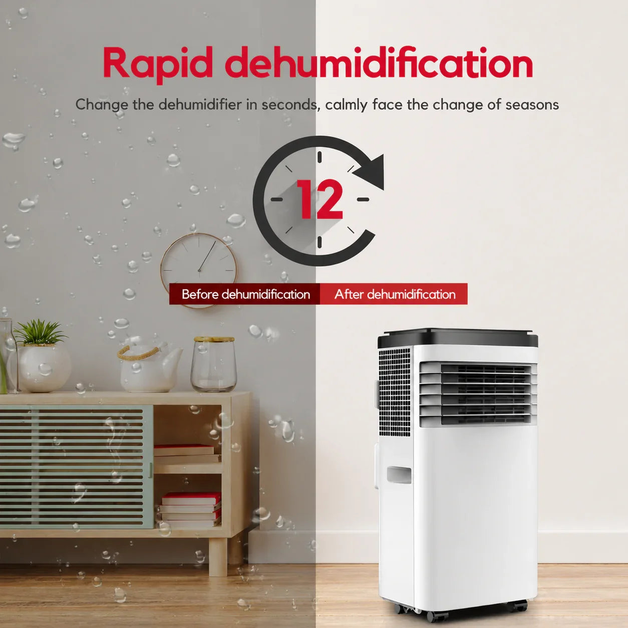 7,000 BTU 4-in-1 Portable Air Conditioner — Cooling, Heating, Fan & Dehumidifier, Class A, 24hr Timer, Remote Control