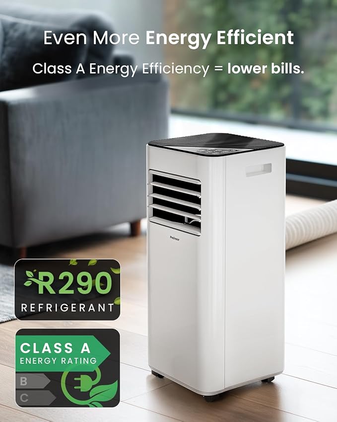 7,000 BTU 4-in-1 Portable Air Conditioner — Cooling, Dehumidifier, Fan & Sleep Mode, 24hr Timer, Remote Control, Dual Window Kit