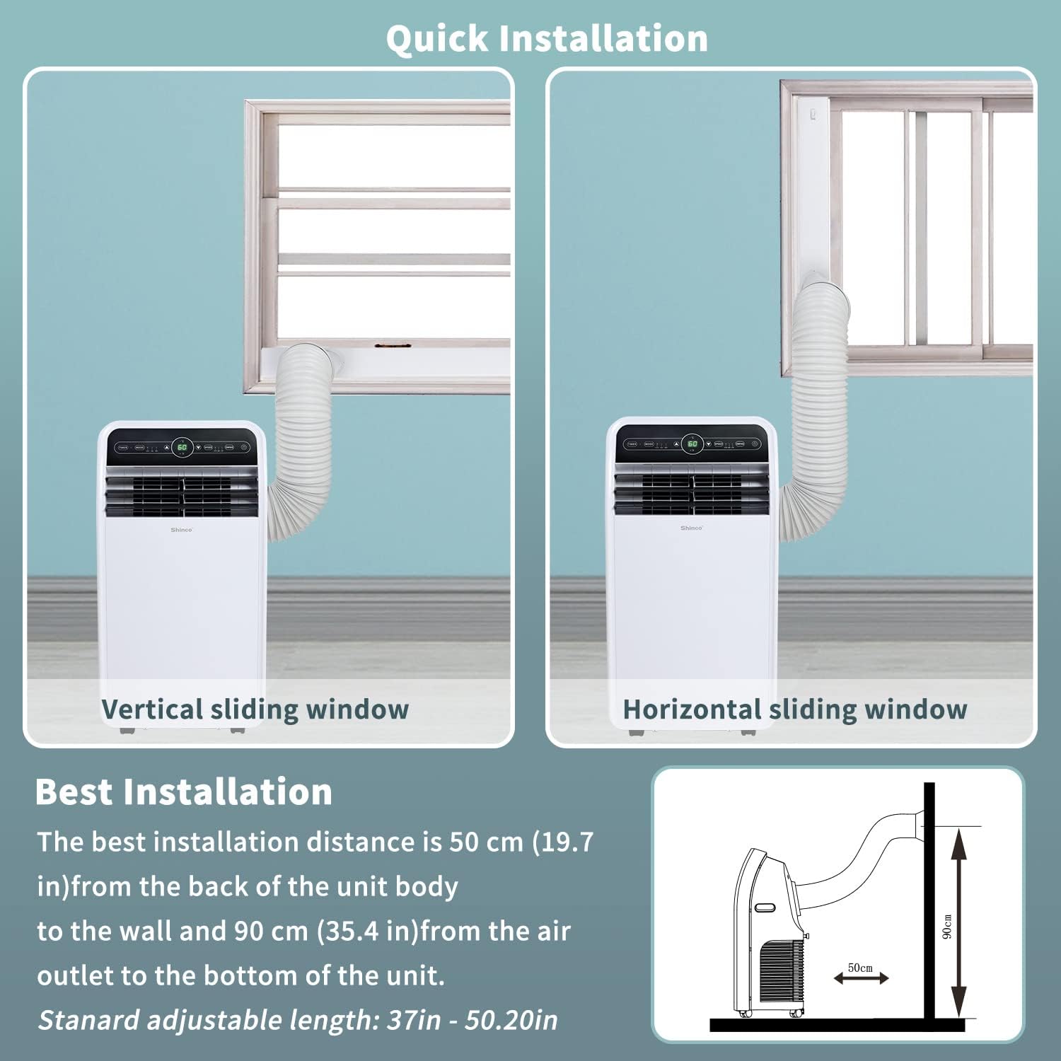 Portable Air Conditioner 12000 BTU with Dehumidifier and Fan Modes, Remote Control, 24h Timer, Window Kit