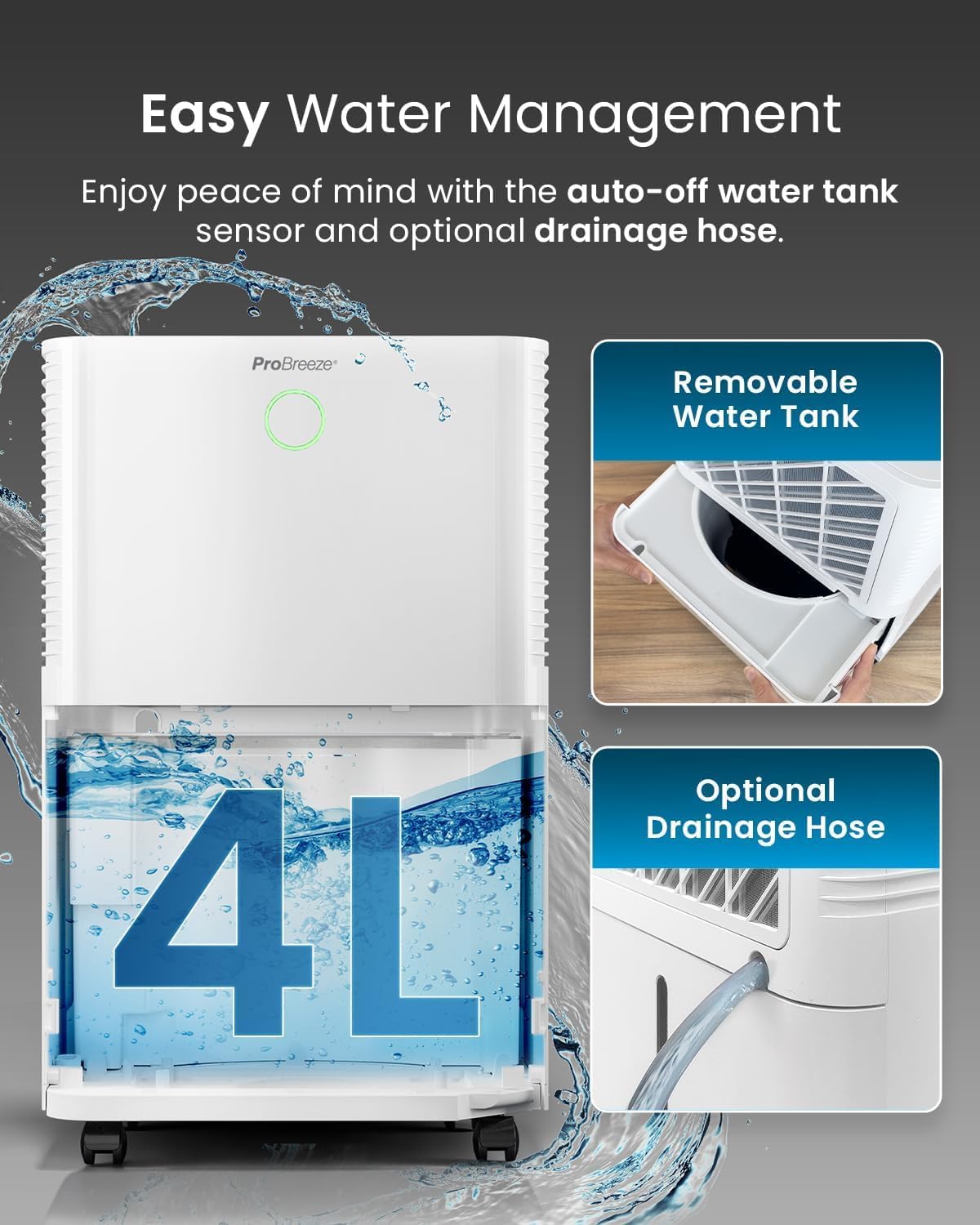 20L Dehumidifier with WiFi, Smart App Control, Auto Humidity Sensor, 24-Hour Timer, Laundry Drying Function White