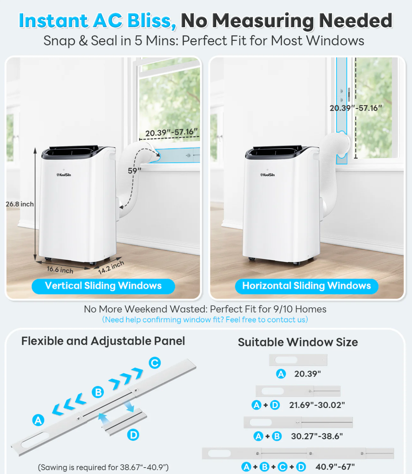 14,000 BTU 3-in-1 Portable Air Conditioner — Cools Up to 65m², Auto-Evaporation, Low Noise, Remote Control
